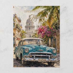 Vintage Cuba Reizen - Groeten uit Havana Briefkaart