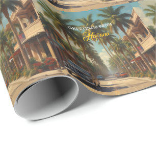 Vintage Cuba Reizen - Groeten uit Havana Cadeaupapier