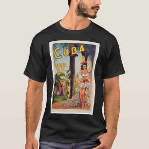Vintage Cubaanse Toeristencommissie Tropics Reizen T-shirt