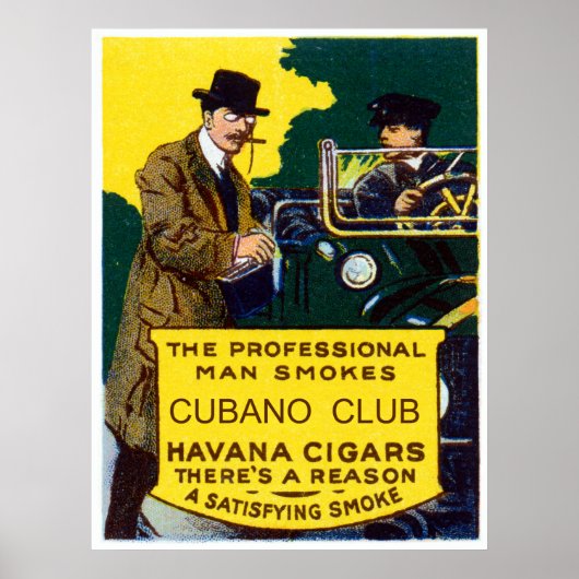 Vintage Cubano Club Cigars Poster (Voorkant)
