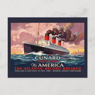 Vintage Cunard Queen Mary Oceaanstomer Briefkaart