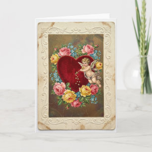 Vintage Cupid Liefde Valentijnkaart Kaart