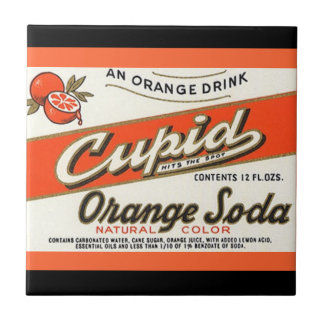 Vintage Cupid Oranje Soda Drink Etiket Tegel Tegeltje