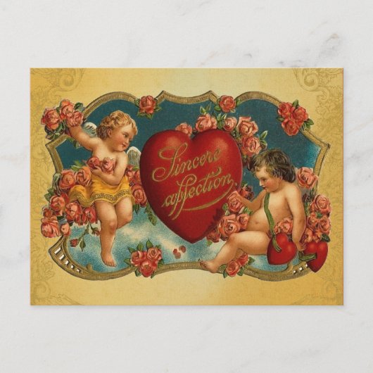 Vintage Cupid Valentijn Feestdagenkaart (Voorkant)
