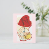 Vintage Cupid Valentijn Feestdagenkaart (Staand voorkant)