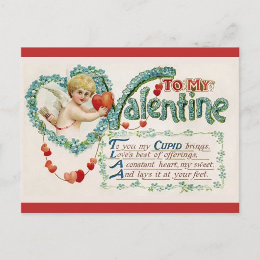 Vintage Cupid Valentijnkaart Feestdagenkaart (Voorkant)