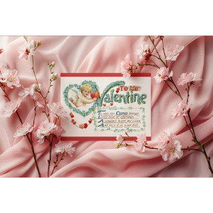 Vintage Cupid Valentijnkaart Feestdagenkaart