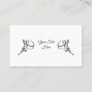 Vintage Cupido en Pijl Liefde Cherubijn Engel Visitekaartje