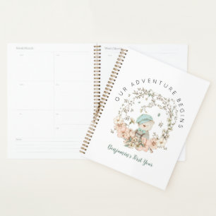 Vintage Cute Bear Florals Première année Garçon li