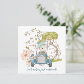 Vintage Cute Beer Boy Birth Notice (Staand voorkant)