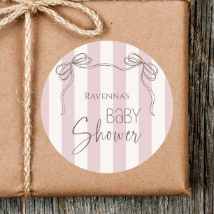 Vintage Cute Blush Boogje Coquette Baby Shower Ronde Sticker