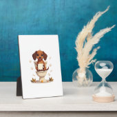 Vintage Cute Dachshund on Toilet Cartoon Bathroom  Fotoplaat (Zijkant)