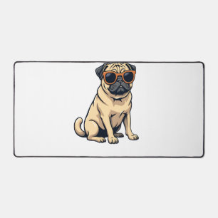 Vintage Dabbing Pug met Zonnebril Grappige Hond Ve Bureaumat