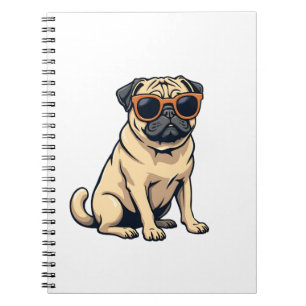 Vintage Dabbing Pug met Zonnebril Grappige Hond Ve Notitieboek