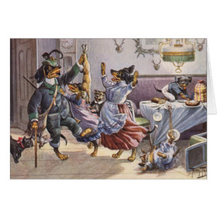 Vintage - Dachshund Familie,