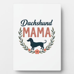 Vintage Dachshund Mama Bloemige Hond Liefhebber Ve Fotoplaat