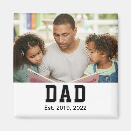 Vintage Dad Established Gift Photo Magneet (Voorkant)