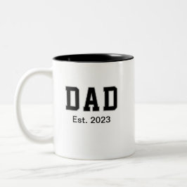 Vintage Dad Established Gift Tweekleurige Koffiemok