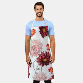 Vintage Dahlias botanisch apron Schort (Gedragen)