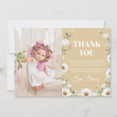 Vintage Daisy Bee Anniversaire Carte de remercieme (Devant)