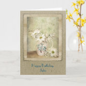 Vintage Daisy Birthday Bouquet Kaart (Gele Bloem)