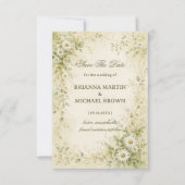 Vintage Daisy Botanisch Save The Date (Voorkant)