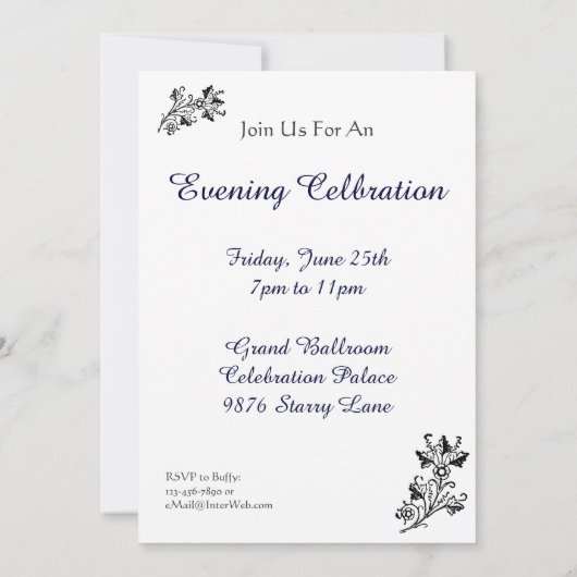 Vintage Daisy Damask Personnalisé Party Invitation (Dos)