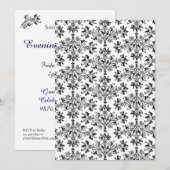 Vintage Daisy Damask Personnalisé Party Invitation (Devant / Derrière)