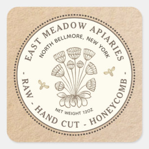 Vintage Daisy et Bee Honeycomb Étiquette Kraft Fro