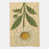 Vintage Daisy on Weathered Paper Theedoek (Verticaal)