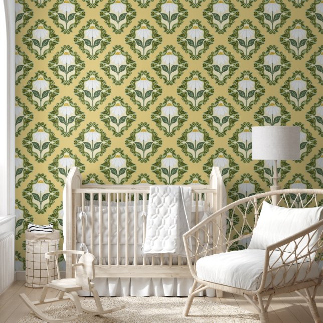 Vintage Daisy Wingerd Behang (Kinderen)