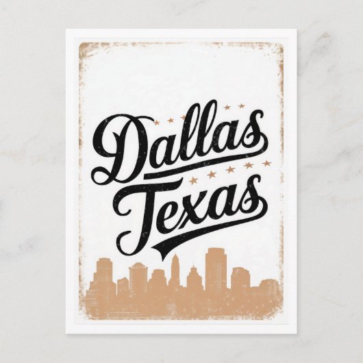 Vintage Dallas Texas Briefkaart (Voorkant)