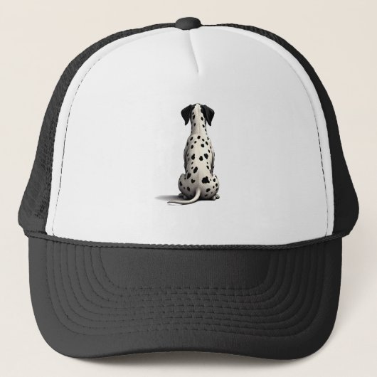 Vintage Dalmatian hond van achteren Illustratie Mi Trucker Pet (Voorkant)