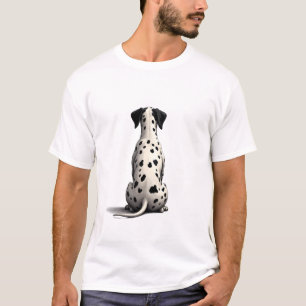 Vintage Dalmatische hond van achteren Illustratie T-shirt