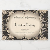 Vintage Damask Argent Frame Parfum Étiquette boute (Étiquettes simples)