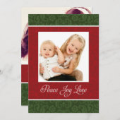 Vintage Damask Double Face Carte photo (Devant / Derrière)