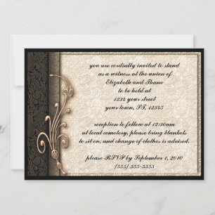 Vintage Damask Elegant Gothic Wedding Uitnodiging