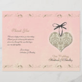 Vintage Damask Heart Wedding Programme (Devant)