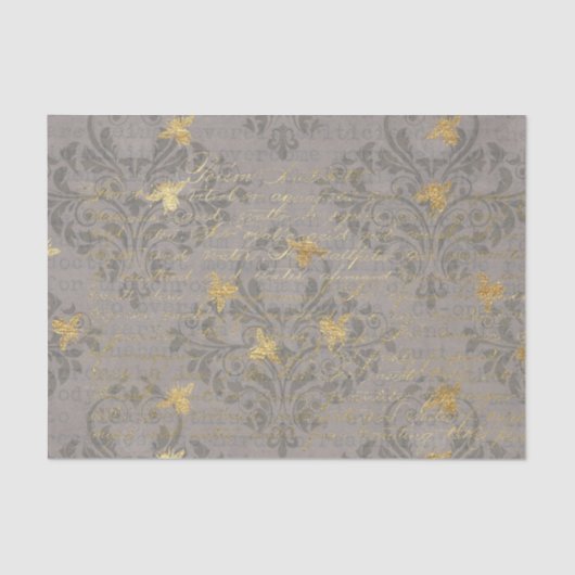 Vintage Damask Honeybee Tissuepapier (Voorkant)