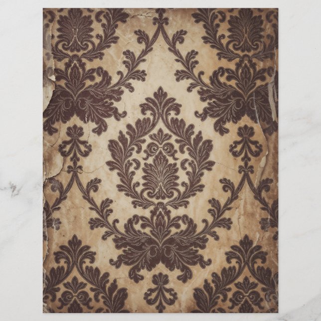 Vintage Damask shabby chic scrapbook paper (Voorkant)