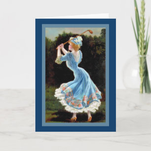 Vintage Dame Golfing Kaart