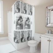 vintage dame savon blanc noir douche rideau (En situation)