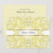 Vintage Dames Damas Dentelles Élégant Invitation d (Devant / Derrière)