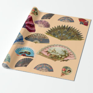 Vintage dames victoriaanse handwaaiers cadeaupapier