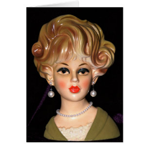 Vintage Dameshoofdvaas Sultry Eyes jaren 60 Kaart