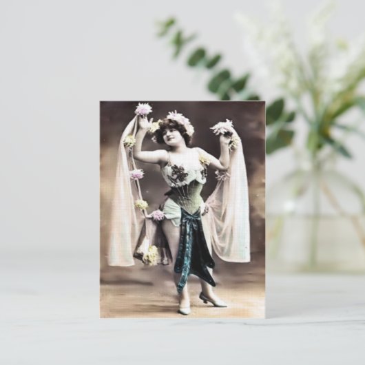 Vintage Dancer Briefkaart (Staand voorkant)