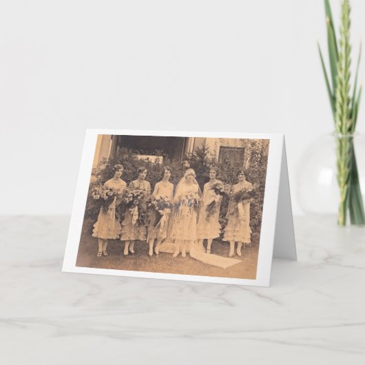 Vintage - dank u, Bruidsmeisje Bedankkaart (Voorkant)