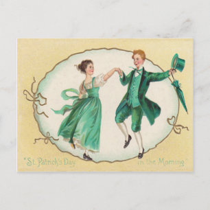 Vintage dansende St. Patrick's Day kaart