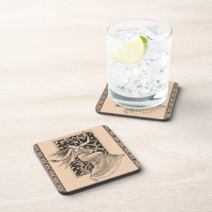 Vintage Danseuse Dessous de verre en plastique dur