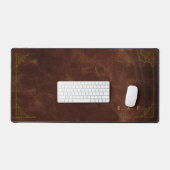 Vintage Dark Academia Brown Leather Look Desk Mat (Clavier et souris)